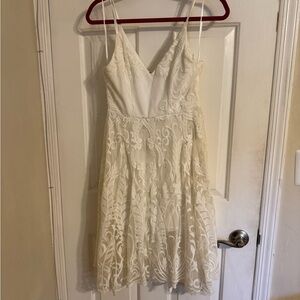 Hello Molly Ivory Lace Mini Dress
